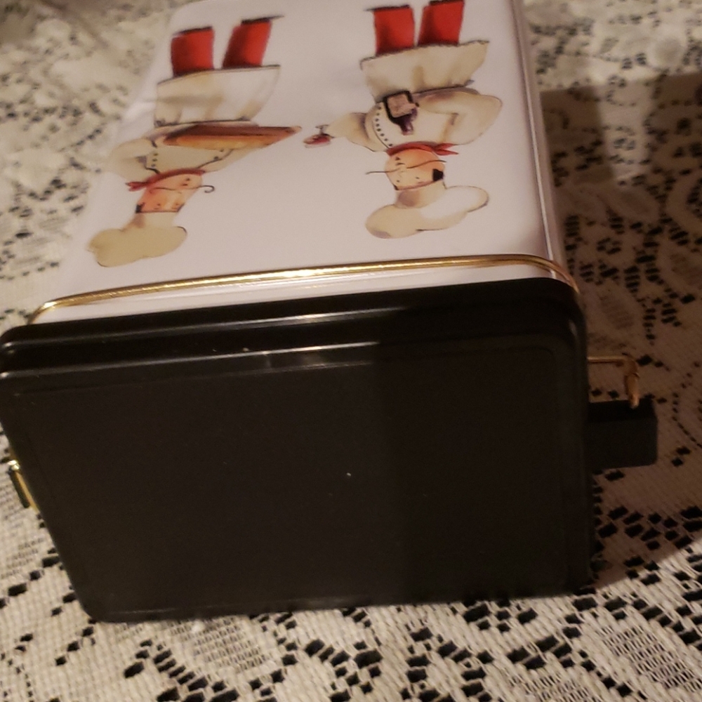 Chef Themed Tin Canister with attached lid. - Picture 4 of 6